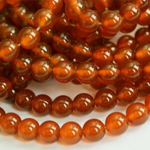 Karneool 8mm looduslik kivi, värvitud, ava 1mm, pakis 10 tk