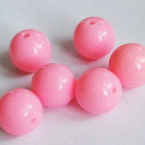 Akrüülhelmes 14mm roosa, ava 2mm,pakis 6 tk