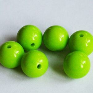Akrüülhelmes 14mm roheline, ava 2mm,pakis 6 tk