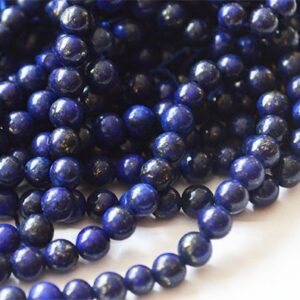 Lasuriit (Lapis Lazuli) 4mm, looduslik, värvitud, ava 1mm, pakis 20 tk