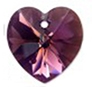Swarovski Heart Pendant  18mm Amethyst AB, 1 tk