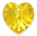 Swarovski Heart Pendant  18mm Light Topaz AB, 1 tk