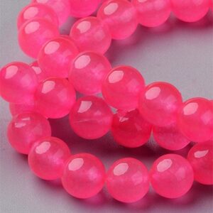 Jadeiit 8mm tumeroosa, läbikumav, ava 1mm, pakis 10 tk
