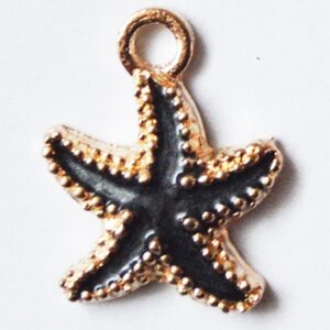 Kuldne/värviline metallripats Meritäht 18x15mm, pakis 1 tk