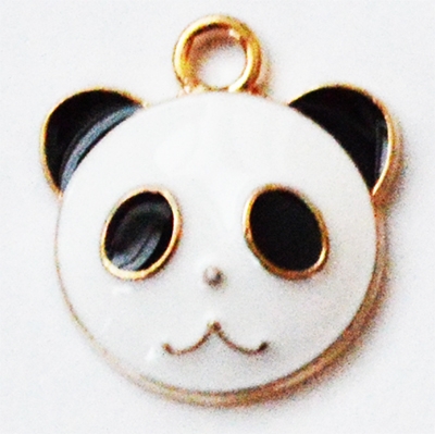 Kuldne/värviline metallripats Panda 16x14mm, pakis 1 tk