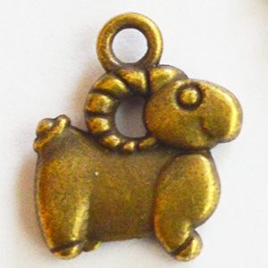 Ant.pronks metallripats Lammas 14x12mm Hiina astroloogia, kahepoolne, pakis 1 tk