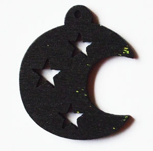 Puidust ripats  25x21mm, must, pakis 2 tk