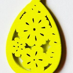Puidust ripats 28-26x18-17mm, kollane, pakis 2 tk