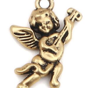 Metallripats Ingel 21x16mm kuldne, 3D, antiik kuldne, pakis 1 tk