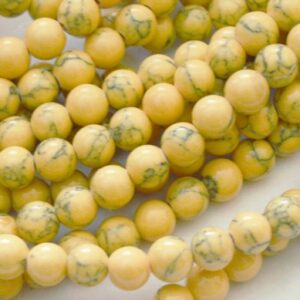 Türkiis 6mm sünteetiline, värvitud, hele oranžikaskollane, 15 tk