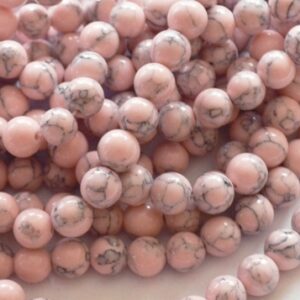 Türkiis 8mm sünteetiline, roosa, 10 tk