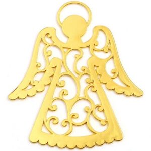 Metallripats Ingel 9cm x 8cm kuldne, pakis 1 tk