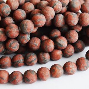 Seesam Jaspis 8-8,5mm looduslik, matistatud, ava 1mm, pakis 10 tk.
