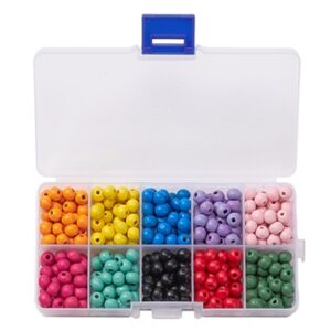 Puuhelmed karbis 7x6mm, 10 erinevat värvi, ava 2mm, karbis u 340-350 tk, pakis 1 karp