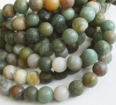 Indian Akaatti 10-11mm luonnonkivi, matta, reikä 1mm, 10 kpl pakkauksessa
