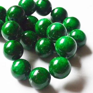 Jadeiit 12mm looduslik kivi, värvitud roheline, ava 1,2mm, pakis 4 tk