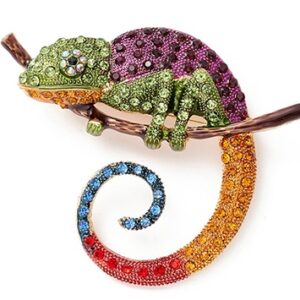 Metalli rintakoru Chameleon 71x58mm värillinen/kultainen, 1 kpl per pakkaus