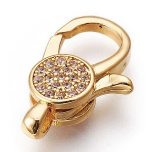 Messingist tsirkoonidega kinnis 19x12mm värv kuldne, pakis 1 tk