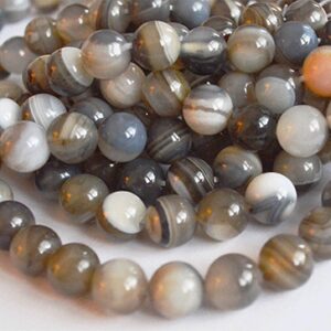 Ahhaat 8mm  hall/pruun, looduslik kivi, ava 1mm, pakis 10 tk
