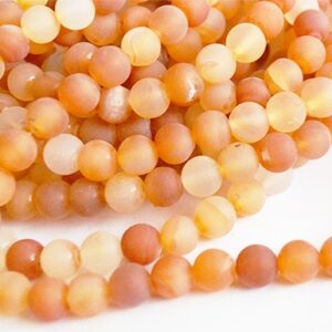 Karneool 8mm looduslik kivi, värvitud, matistatud, pakis 10 tk