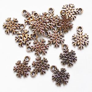 Antiikki hopea metalliriipus Snowflake 12x10mm, 4 kpl pakkauksessa