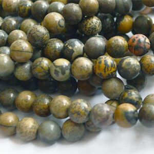 Dendriit Jaspis 8mm looduslik kivi, ava 1mm, pakis 10 tk
