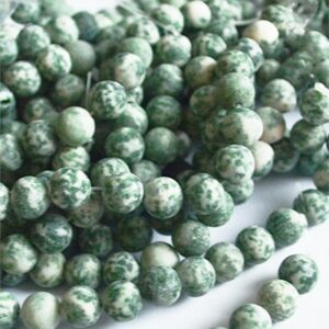 Green Spot Jasper 7,5-8mm luonnonkivi matta, reikä 1mm, 10 kpl pakkauksessa.
