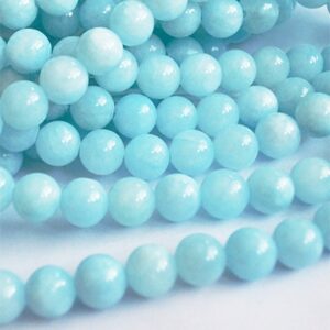 Jadeiit 10mm looduslik kivi, värvitud helesinine, ava 1mm, pakis 10 tk