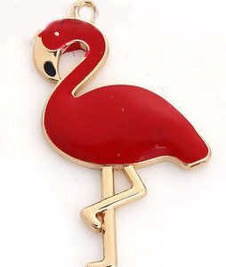 Metallripats Flamingo 42x23mm, kuldne roosakaspunane,  pakis 1 tk