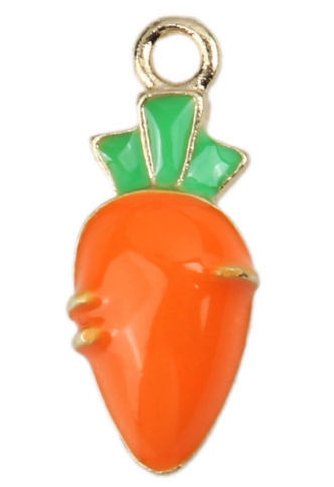 Metalliriipus Porkkana 20x8mm kulta/oranssi/vihreä, 1 kpl per pakkaus