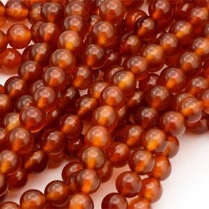 Karneool 6mm looduslik kivi, värvitud, ava 1mm,  pakis 15 tk