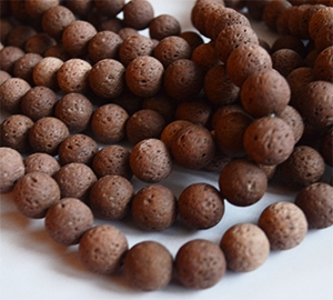 Laavakivi 12mm sünteetiline, värvitud pruun, ava 1mm, pakis 8 tk