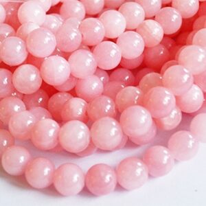 Jadeiit 8mm looduslik kivi roosa, värvitud, ava 1mm, pakis 10 tk