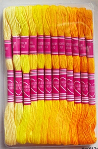 Mulinee komplekt kollane, polüester/puuvill, pakis 12 tk x 8 m