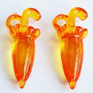 Akryyliriipus Sateenvarjo 31x12mm oranssi, reikä 3mm, 1 kpl.