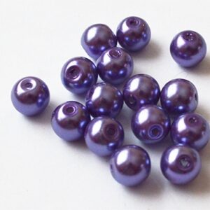 Klaaspärl 8mm hallikaslilla, ava 1mm, pakis 15 tk