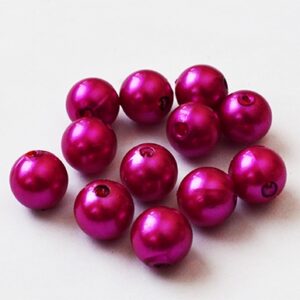 Akrüülpärl 10mm lillakaspunane, ava  1,7mm, pakis 10 tk