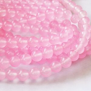 Jadeiit 8mm looduslik kivi, värvitud roosa, ava 1mm, pakis 10 tk