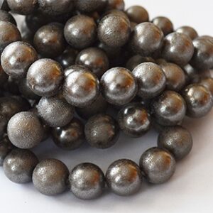 Teokarp pärl 14-15mm värvitud tumehall osaliselt karestatud, ava 1mm, pakis 6 tk