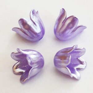 Pärliläikeline plasthelmes Kelluke10x11x8mm ava 1,4mm, lilla, pakis 6 tk