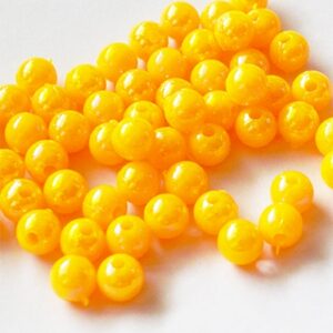 Akrüülpärl 6mm kollakasoranž, ava 1mm, pakis 50 tk