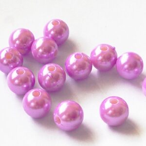 Akrüülpärl 10mm roosakaslilla, ava  1,7mm, pakis 10 tk