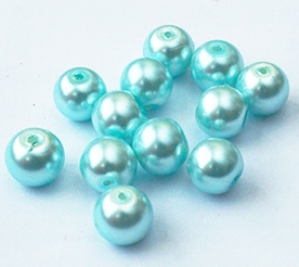 Akrüülpärl 10mm helesinine, ava  1,7mm, pakis 10 tk
