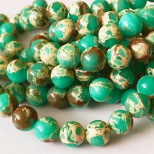 Imperiaal Jaspis 12mm sünteetiline kivi, ava 1mm, pakis 6 tk