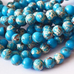Imperiaal Jaspis 8mm sünteetiline kivi sinine, ava 1mm, pakis 10 tk