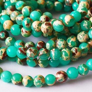 Imperiaal Jaspis 6mm sünteetiline kivi ava 1mm, pakis 15 tk