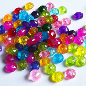 Akrüülist rondell 8x5,5mm lihvitud, erinevad värvid, ava 1,8mm, pakis 30 tk