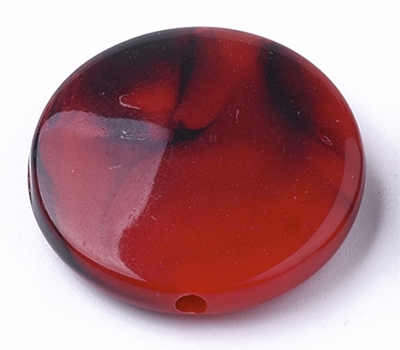 Akryylihelmi litteä 21x5mm reikä 1,5mm punainen, 4 kpl pakkauksessa