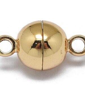 Magnetkinnis 11x6mm messingist, 24K kullaga kaetud, avad 1,6mm, pakis 1 tk