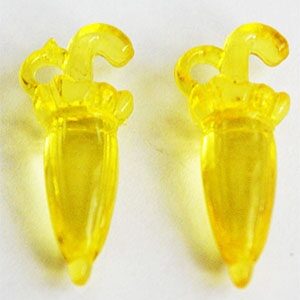 Akryyliriipus Sateenvarjo 31x12mm keltainen, reikä 3mm, 1 kpl.